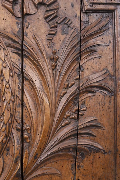 Louis XVI period walnut fireback matrix-3