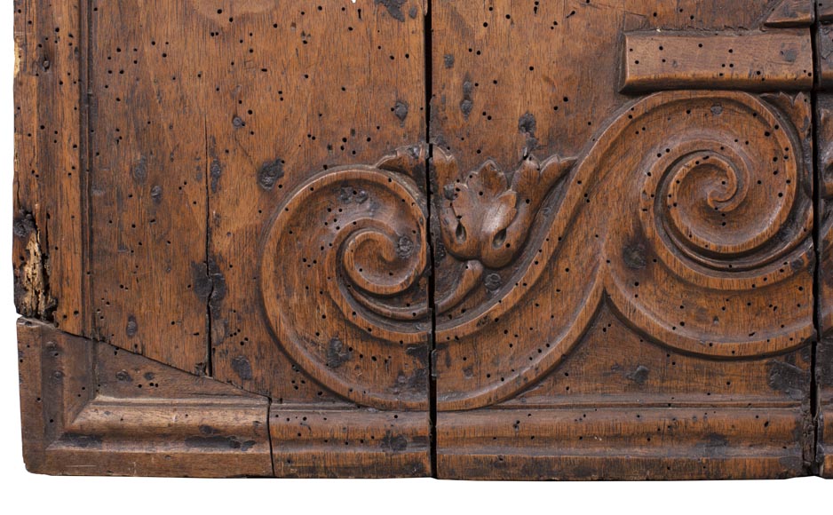 Louis XVI period walnut fireback matrix-6
