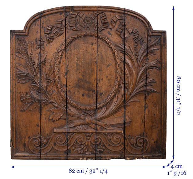 Louis XVI period walnut fireback matrix-8