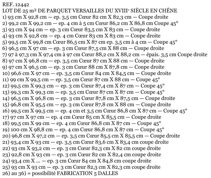 Lot of 25 m2 of 18th century Versailles oak parquet flooring-19