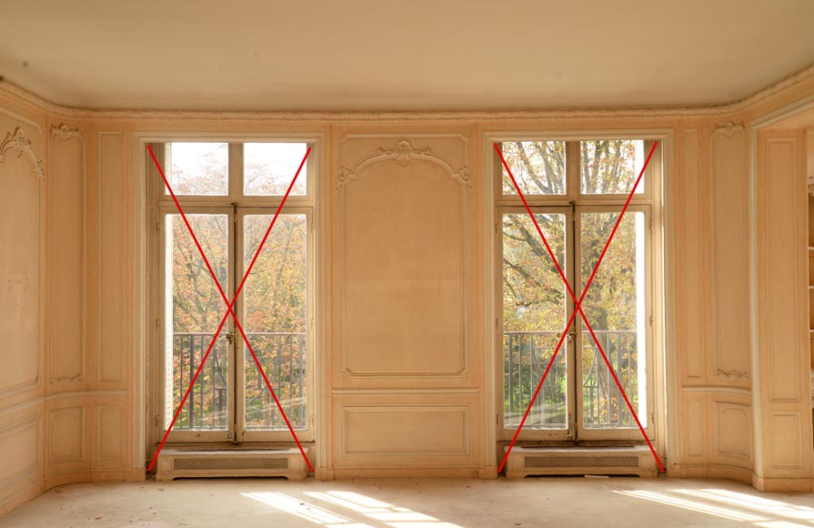 Two Louis XV style paneled rooms, end of the 19th century-12