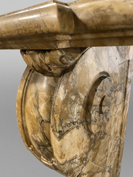 Siena Yellow marble console table with console legs-4