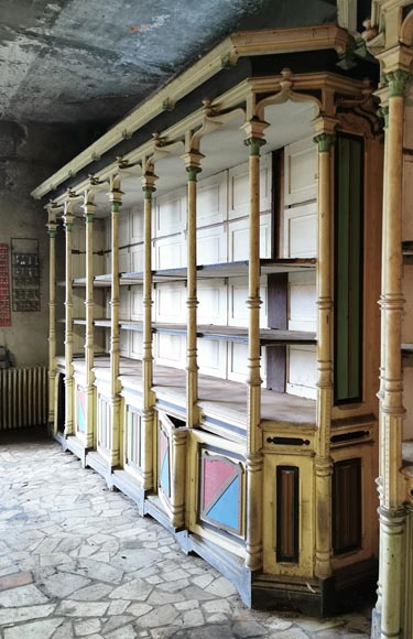 Pair of neo-gothic store display furniture, circa 1870-2