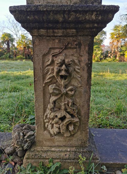 Set of two stone sculptures representing female figures dressed as antique mid-19th century -15