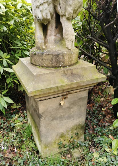 Statue of a young musician faun in composite stone, 20th century-9