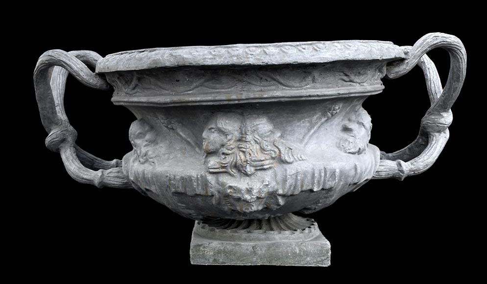 Pair of lead vases after the Warwick Vase Pair of lead vases after the Warwick Vase-2