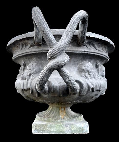 Pair of lead vases after the Warwick Vase Pair of lead vases after the Warwick Vase-4