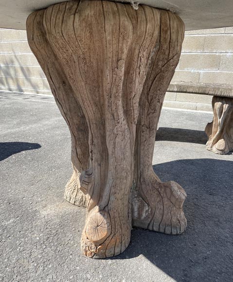 Concrete Rustic style garden furniture imitating trees, middle of the 19th century-3