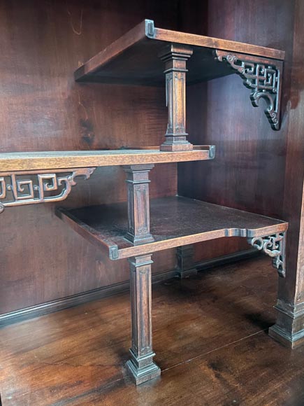 Gabriel VIARDOT, Shelving unit with dragon decoration and mother of pearl marquetry, circa 1880-1890-8