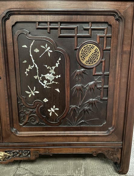 Gabriel VIARDOT, Shelving unit with dragon decoration and mother of pearl marquetry, circa 1880-1890-11