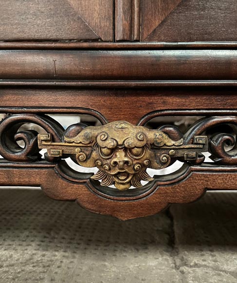 Gabriel VIARDOT, Shelving unit with dragon decoration and mother of pearl marquetry, circa 1880-1890-13