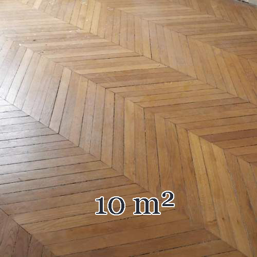 Lot of 10 m² of antique Point de Hongrie oak parquet flooring