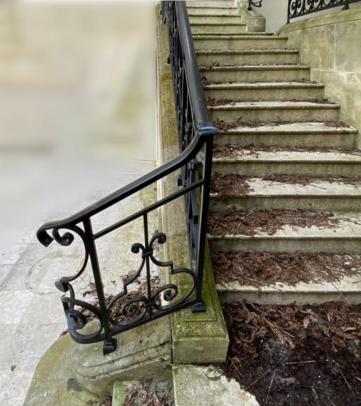 Lot of cast iron guardrails for monumental stairs, end of 19th century-8