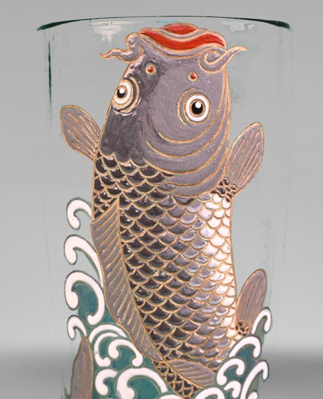 Ernest-Baptiste LÉVEILLÉ (attributed to), Eugène ROUSSEAU (after), Koi Carp Vase, circa 1885-1890-2