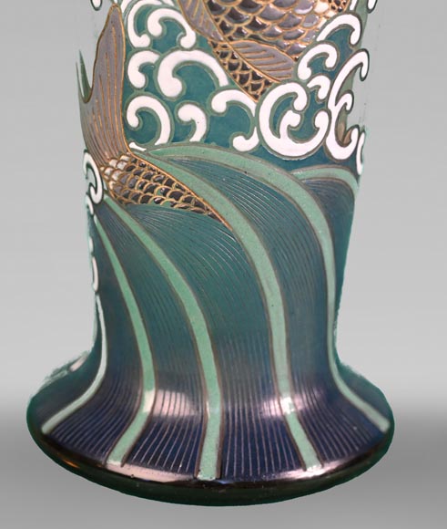 Ernest-Baptiste LÉVEILLÉ (attributed to), Eugène ROUSSEAU (after), Koi Carp Vase, circa 1885-1890-4