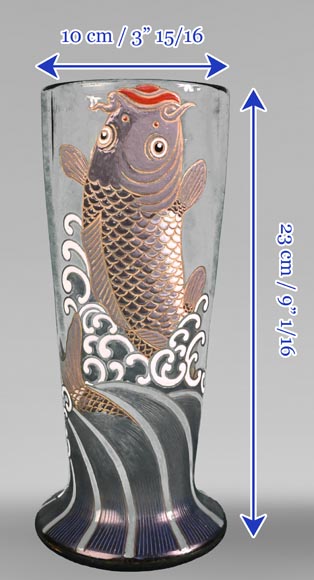 Ernest-Baptiste LÉVEILLÉ (attributed to), Eugène ROUSSEAU (after), Koi Carp Vase, circa 1885-1890-5