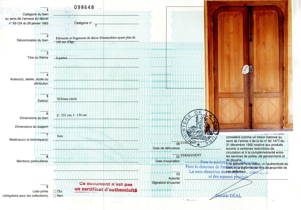 Export certificate