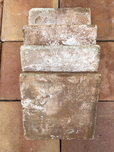 Set of 10 m² of terracotta floor tiles in square shape-2