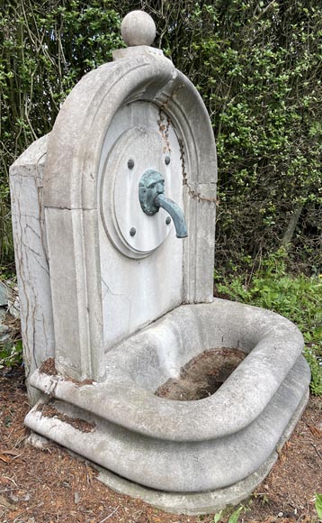 Large exterior fountain in marble stone, late 19th century-1