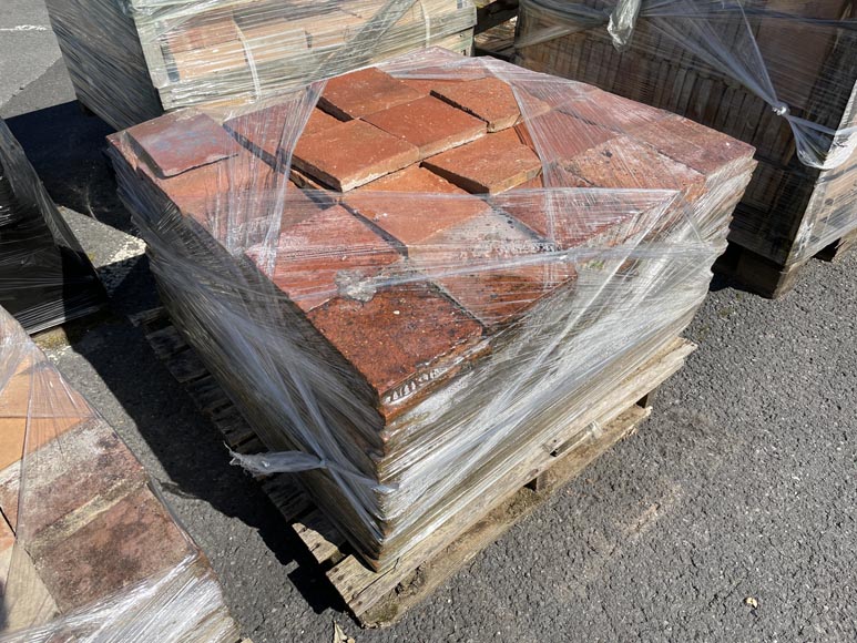 Set of 15 m² of terracotta floor tiles in square shape-6