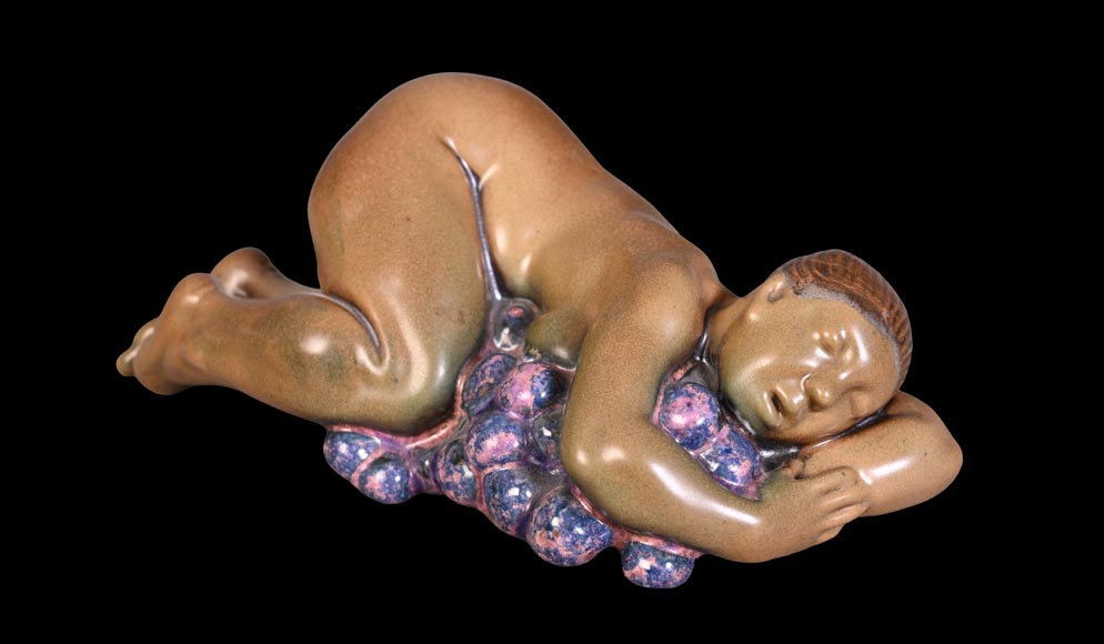 Kai Nielsen (1882–1924) for Bing & Grøndahl “Bacchanale” table garniture in glazed stoneware-4