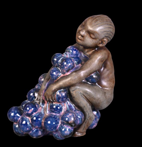 Kai Nielsen (1882–1924) for Bing & Grøndahl “Bacchanale” table garniture in glazed stoneware-7