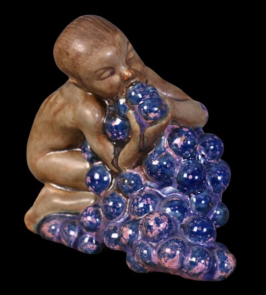 Kai Nielsen (1882–1924) for Bing & Grøndahl “Bacchanale” table garniture in glazed stoneware-8