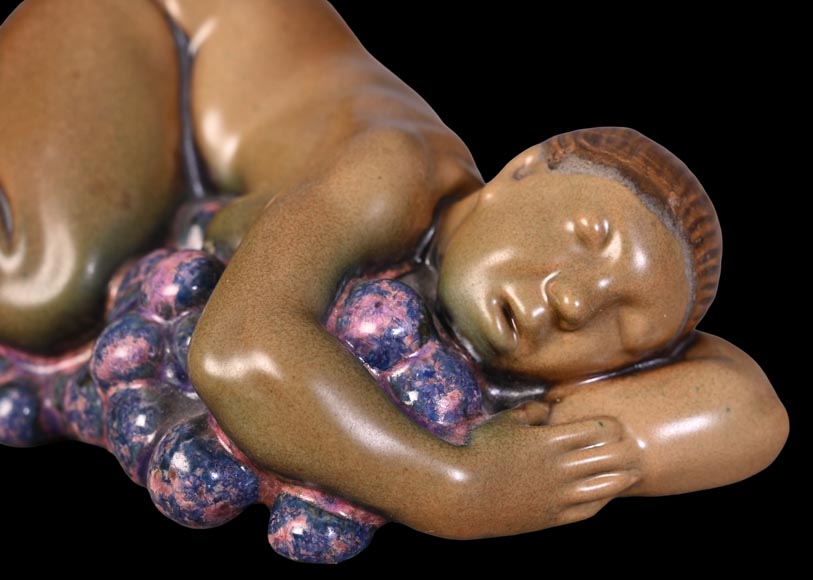 Kai Nielsen (1882–1924) for Bing & Grøndahl “Bacchanale” table garniture in glazed stoneware-10