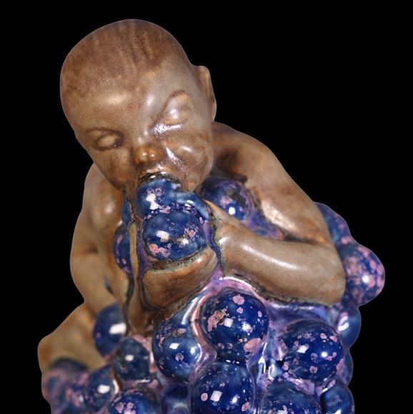 Kai Nielsen (1882–1924) for Bing & Grøndahl “Bacchanale” table garniture in glazed stoneware-16