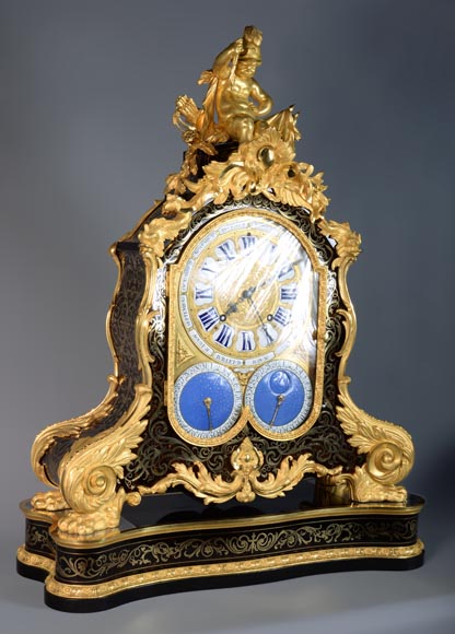 Jacques THURET (1669-1738) - Astronomical clock in a Boulle marquetry box attributed to Alfred-Emmanuel BEURDELEY (1847-1919) - Old collection of the duke of Mouchy-1