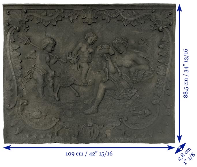 Louis XV fireback depicting Aphrodite Pandemos-6