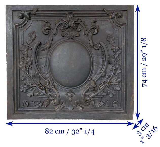 Louis XV style fireback with a cartouche-7