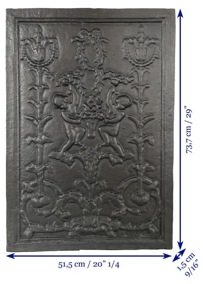 Fireback with putti decoration-8