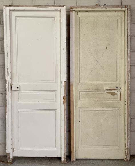 Pair of antique molded doors with frames-3