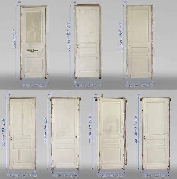 Set of 7 single doors with frames-10