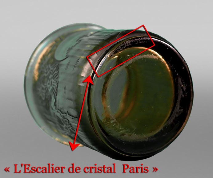 Émile GALLÉ for L'ESCALIER DE CRISTAL, Small Tubular Japanese-Style Vase in Amber Glass-6