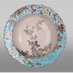 Edmond LACHENAL for L'ESCALIER DE CRISTAL, Earthenware bowl decorated with flowers, circa 1890