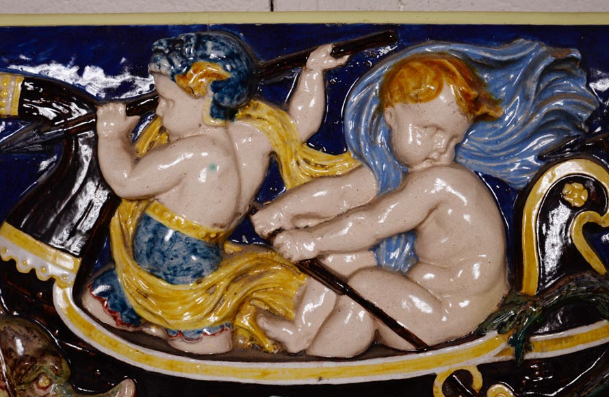 Series of four earthenware bas-reliefs, 