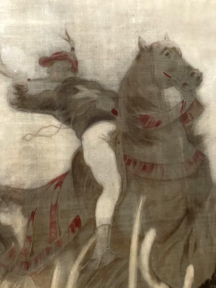 After René Princeteau (1843-1914), signed G. A. Loron, set of three hunting scenes imitating tapestry After René Princeteau (1843-1914), signed G. A. Loron, set of three hunting scenes imitating tapestry-6