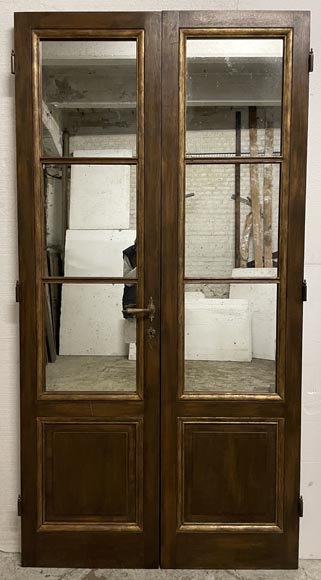 Paneled room with velvet and Cordove leather decoration, 19th century-4