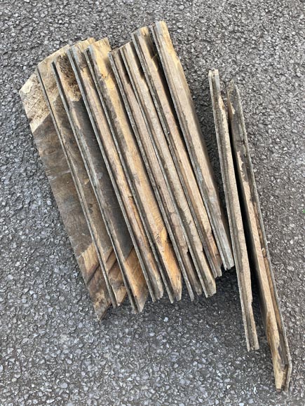 Lot of 20 m² of antique Point de Hongrie oak parquet flooring-4