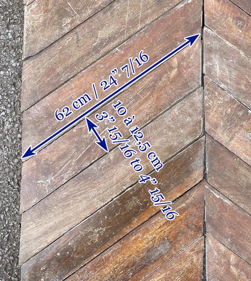 Lot of 25 m² of antique Point de Hongrie oak parquet flooring-13