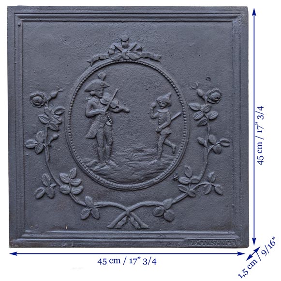 Louis XVI style fireback « The violin player »-6