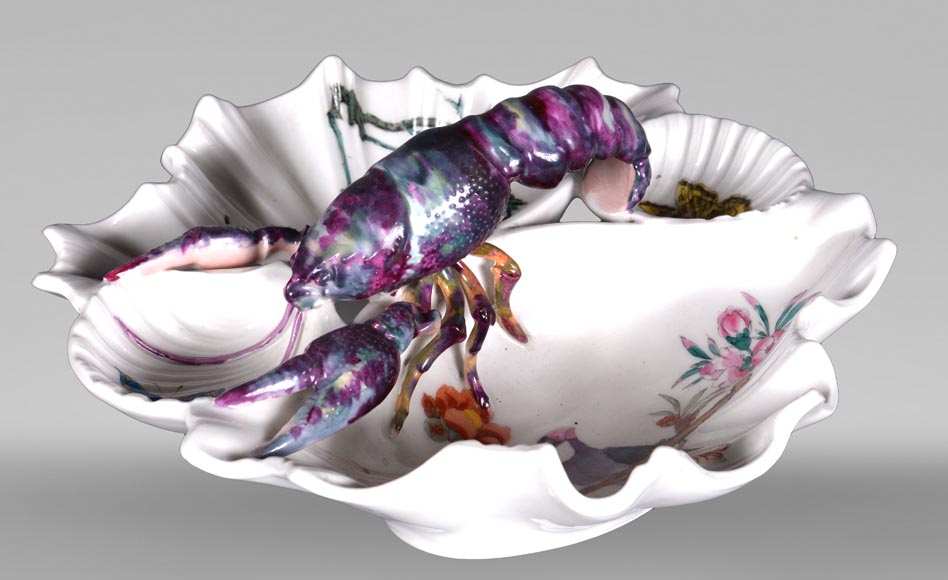 ESCALIER DE CRISTAL, Porcelain Serving Dish Decorated with a Crayfish, circa 1880-0