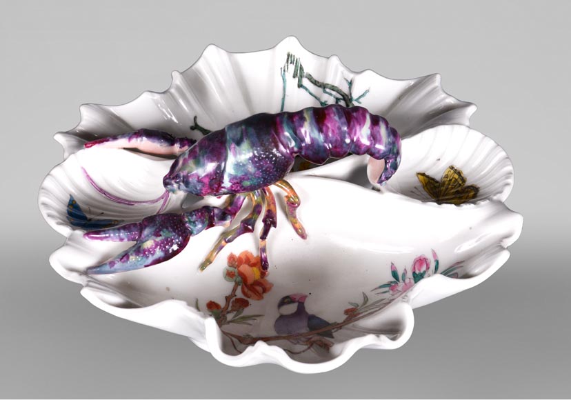 ESCALIER DE CRISTAL, Porcelain Serving Dish Decorated with a Crayfish, circa 1880-1