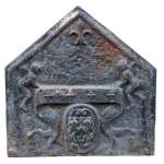 Cast iron fireback from a 16th century original model, 20th century