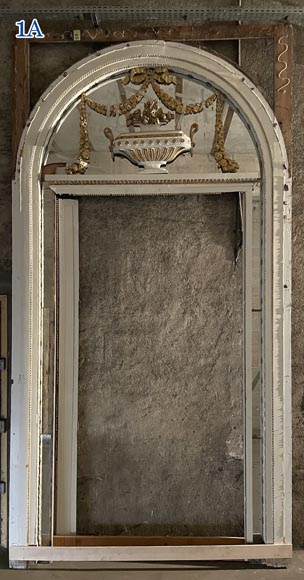 Carved, regilded and white-painted wooden paneling-1