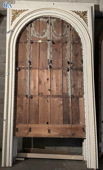 Carved, regilded and white-painted wooden paneling-6