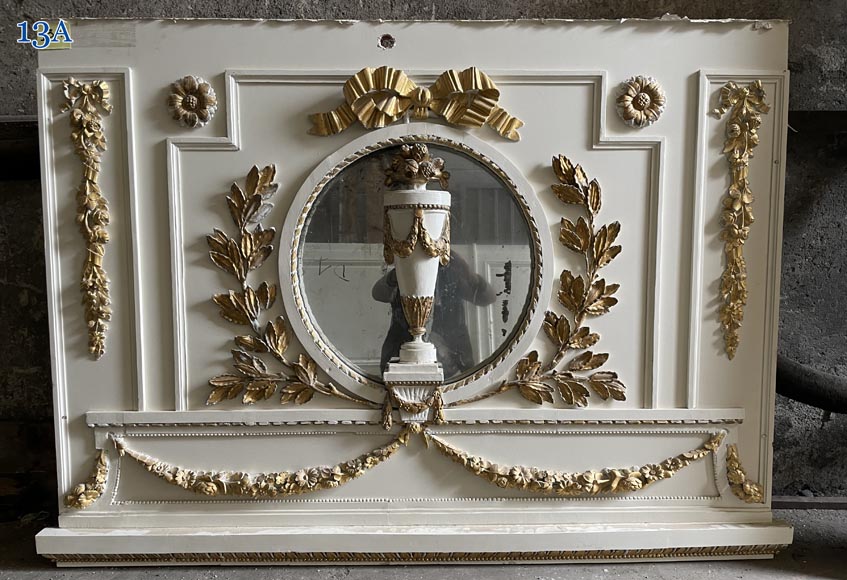 Carved, regilded and white-painted wooden paneling-10