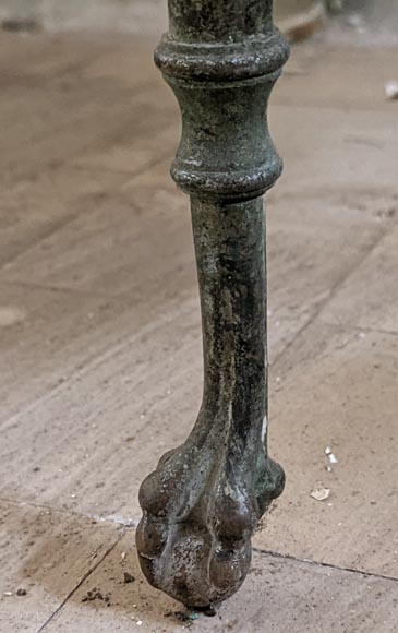 Earthenware washbasin on a chromium foot with lion paws-9